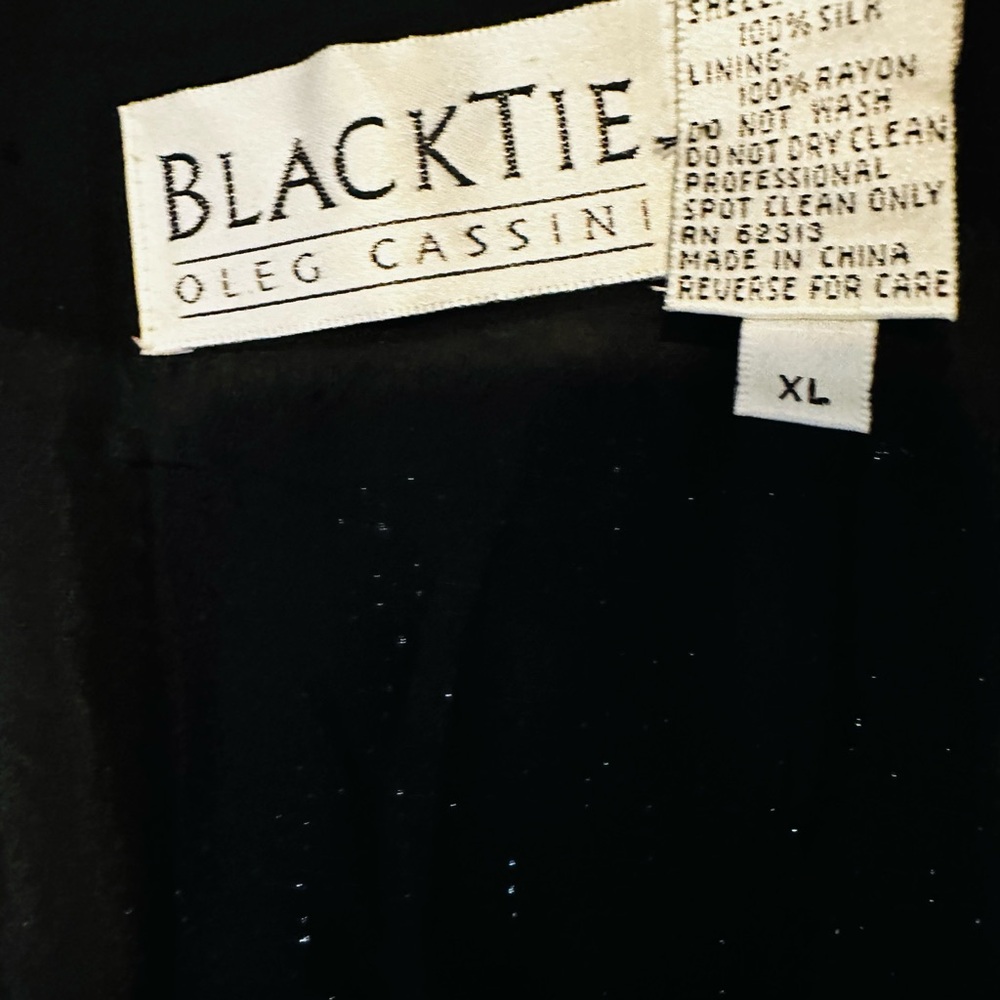 Oleg Cassini Black Tie Vtg Sequin Beaded Luxury Jacket Pearl Details. XL - Picture 8 of 13